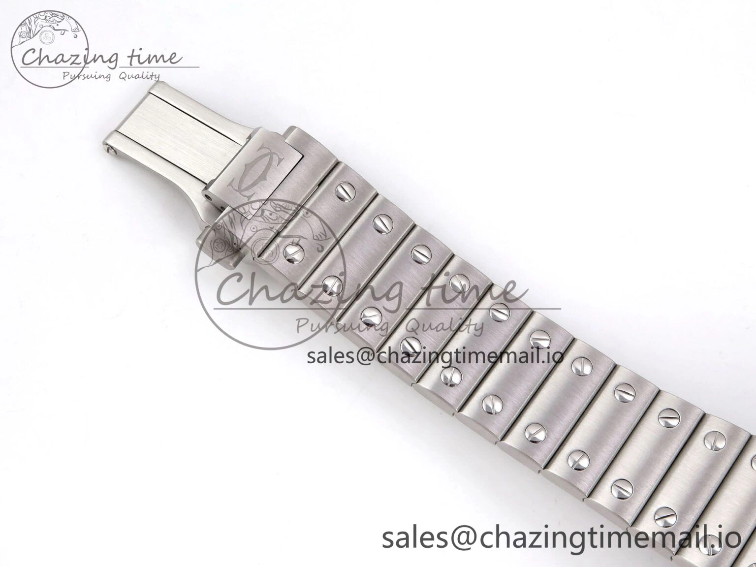 Santos de Cartier 35mm SS AF 1:1 Best Edition Green Dial on SS SmartLinks Bracelet MIYOTA Durable 5885