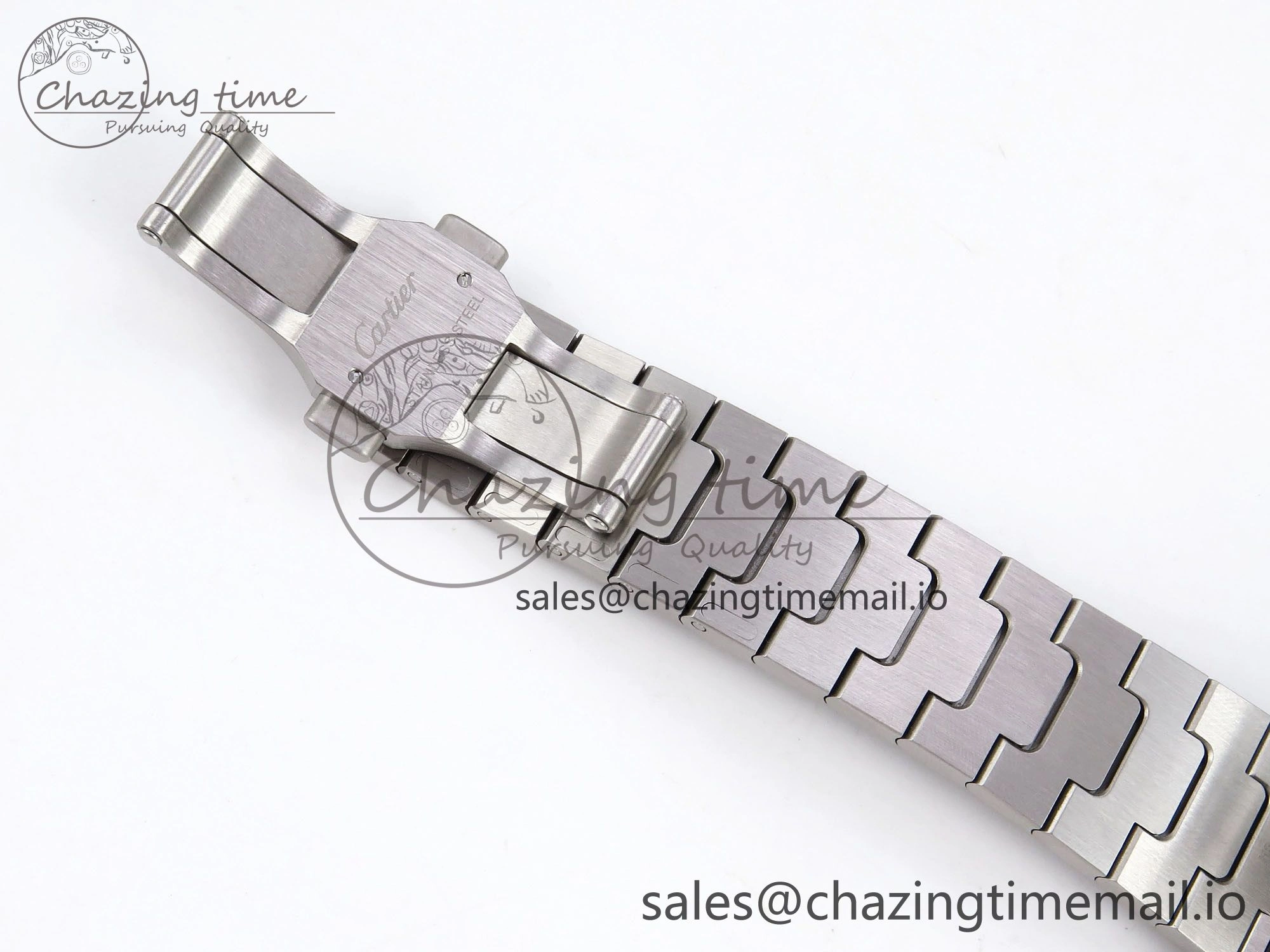 Santos de Cartier 35mm SS AF 1:1 Best Edition Green Dial on SS SmartLinks Bracelet MIYOTA Durable 5885
