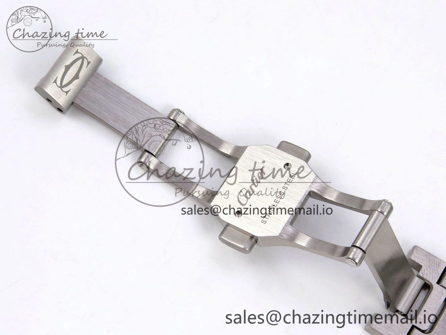 Santos de Cartier 35mm SS AF 1:1 Best Edition Green Dial on SS SmartLinks Bracelet MIYOTA Durable 5885