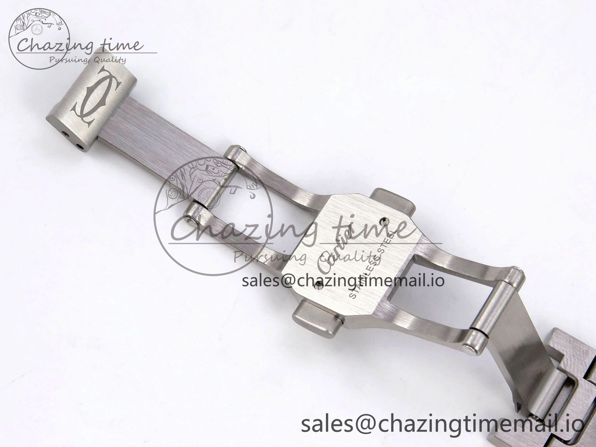 Santos de Cartier 35mm SS AF 1:1 Best Edition Green Dial on SS SmartLinks Bracelet MIYOTA Durable 5885
