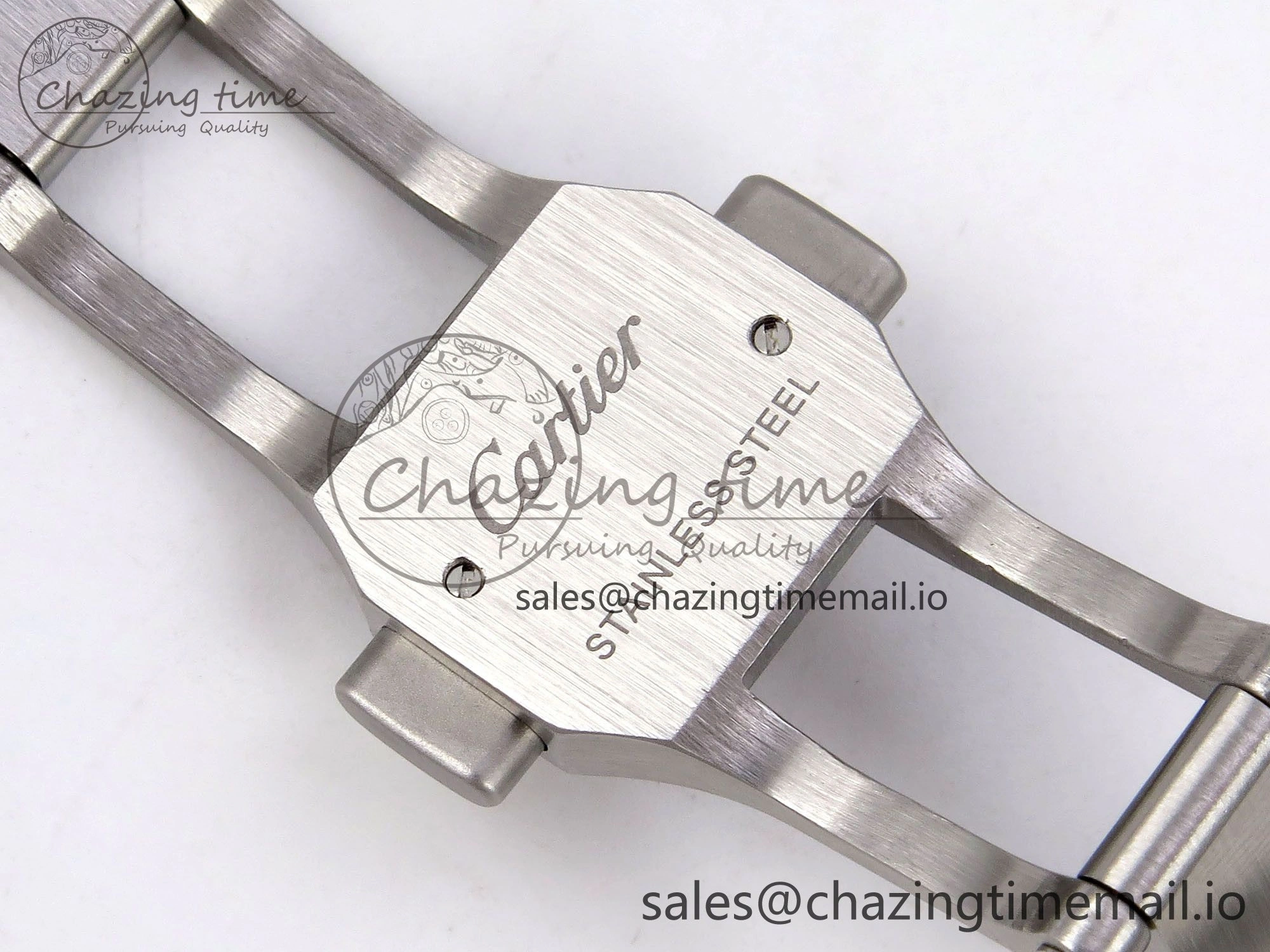 Santos de Cartier 35mm SS AF 1:1 Best Edition Green Dial on SS SmartLinks Bracelet MIYOTA Durable 5885