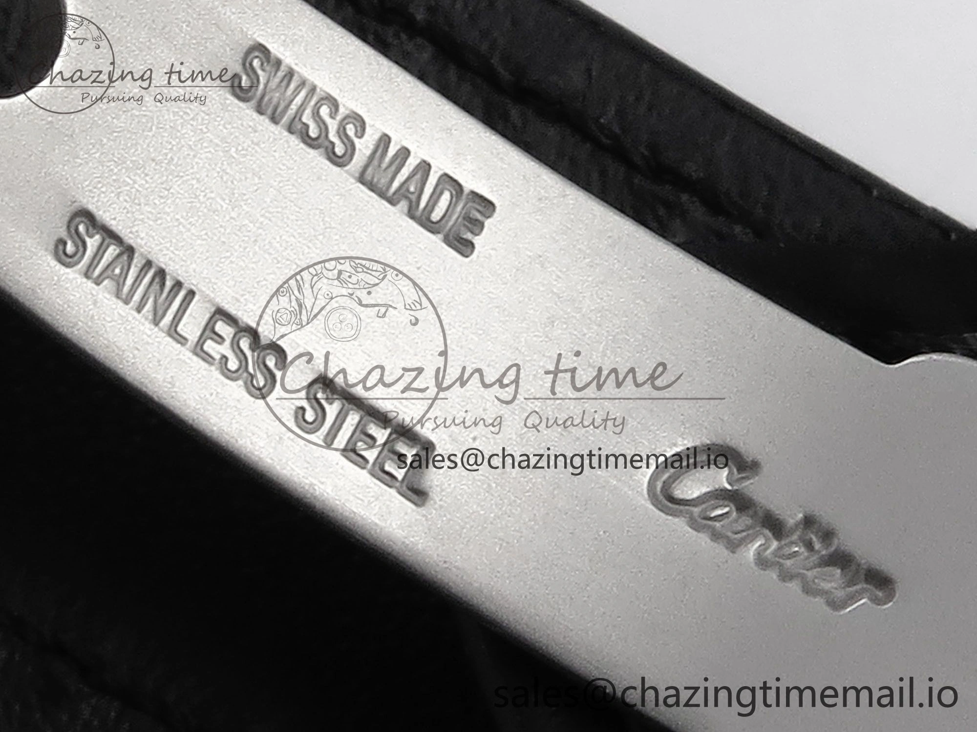 Santos de Cartier 35mm SS AF 1:1 Best Edition White Dial on Black Leather Strap MIYOTA Resilient 5877