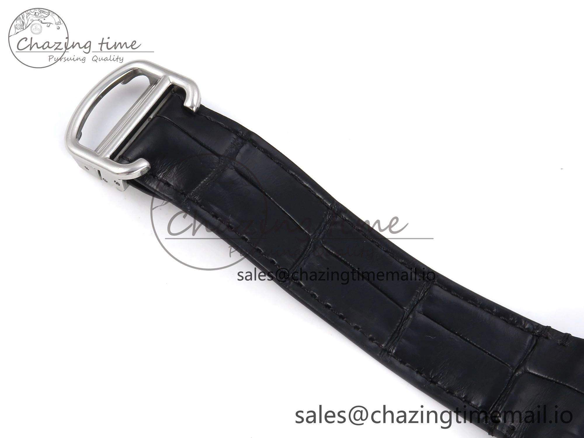 Santos de Cartier 35mm SS AF 1:1 Best Edition White Dial on Black Leather Strap MIYOTA Resilient 5877