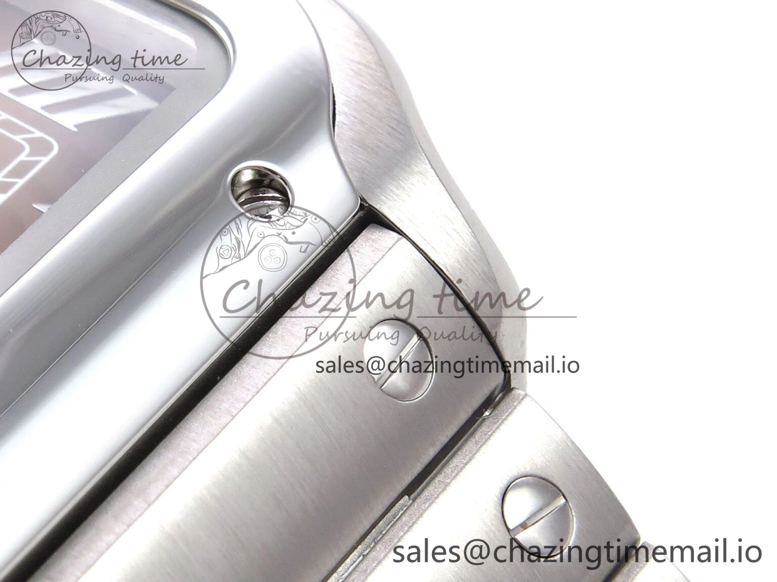 Santos de Cartier 35mm SS BVF 1:1 Best Edition Brown Dial on SS SmartLinks Bracelet MIYOTA 9015 V Vibrant 5856