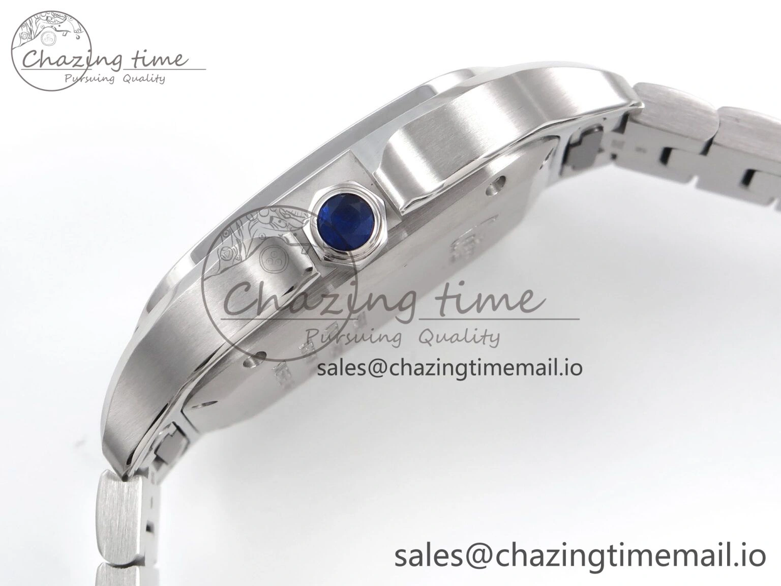 Santos de Cartier 35mm SS BVF 1:1 Best Edition Brown Dial on SS SmartLinks Bracelet MIYOTA 9015 V Vibrant 5856