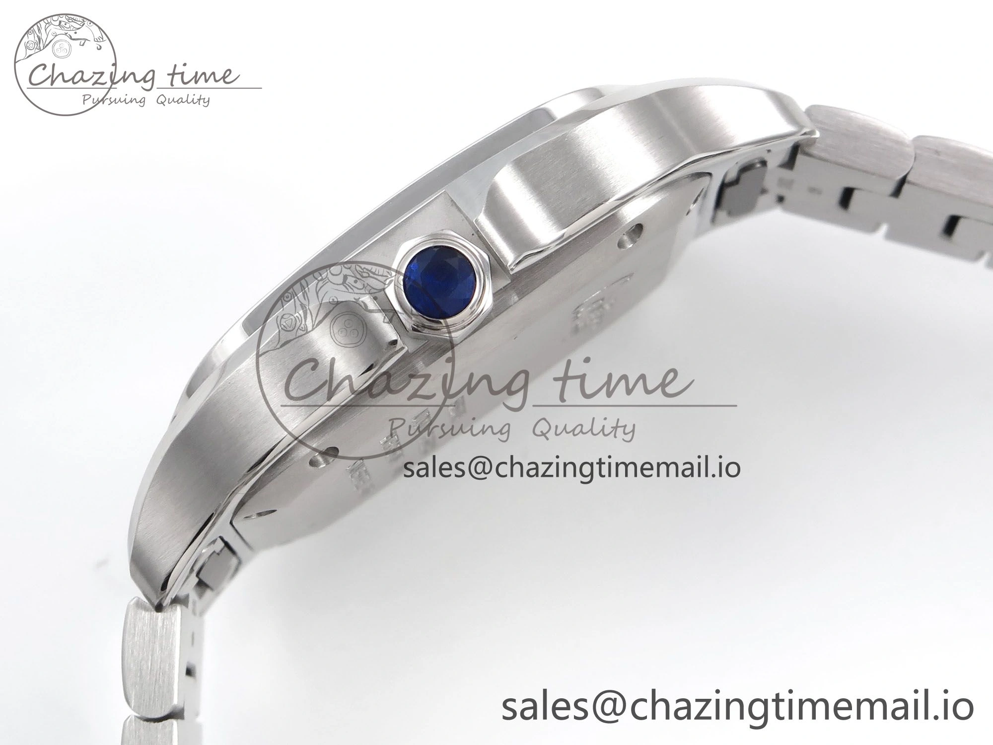 Santos de Cartier 35mm SS BVF 1:1 Best Edition Brown Dial on SS SmartLinks Bracelet MIYOTA 9015 V Vibrant 5856