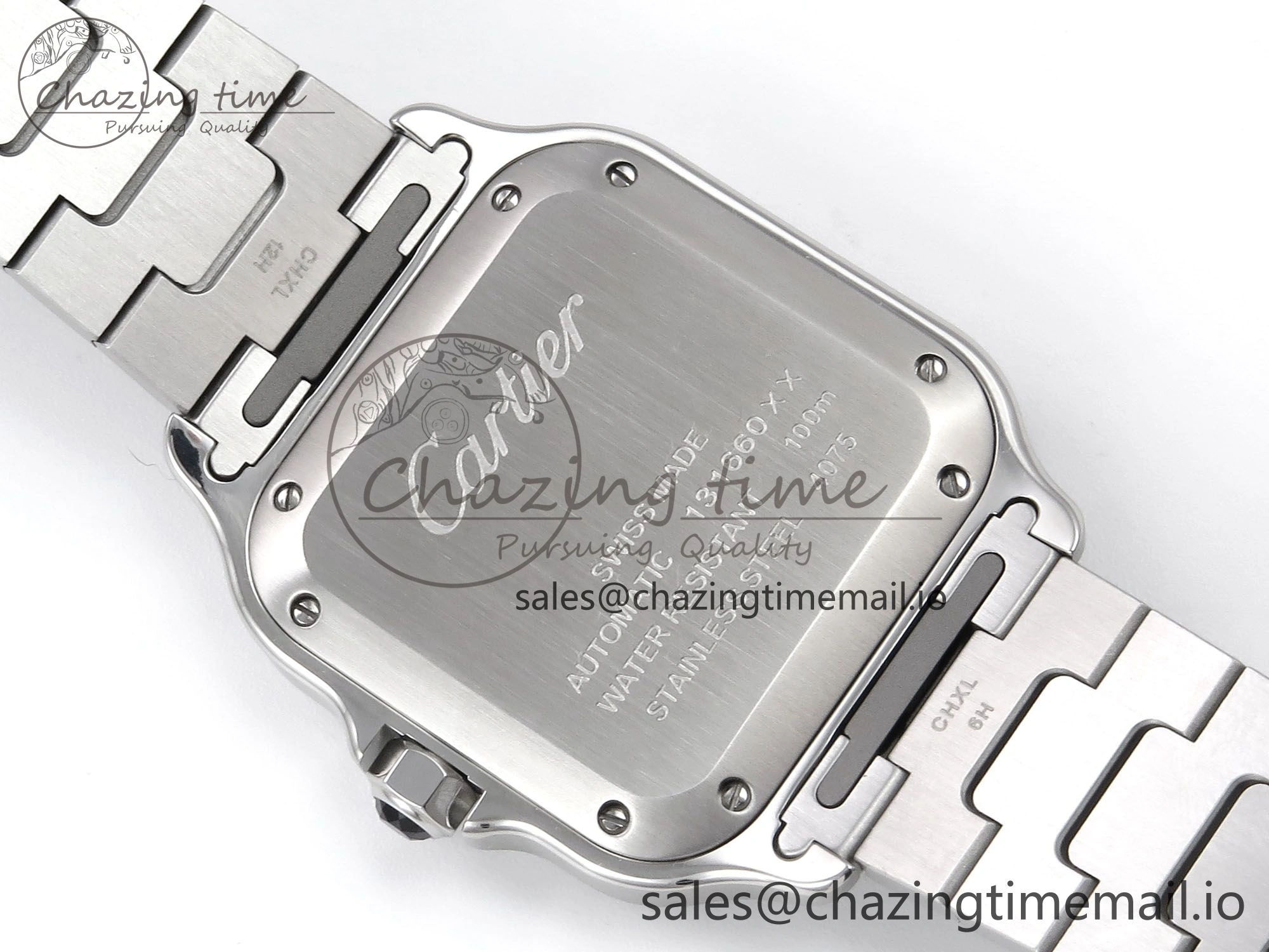 Santos de Cartier 35mm SS BVF 1:1 Best Edition Brown Dial on SS SmartLinks Bracelet MIYOTA 9015 V Vibrant 5856