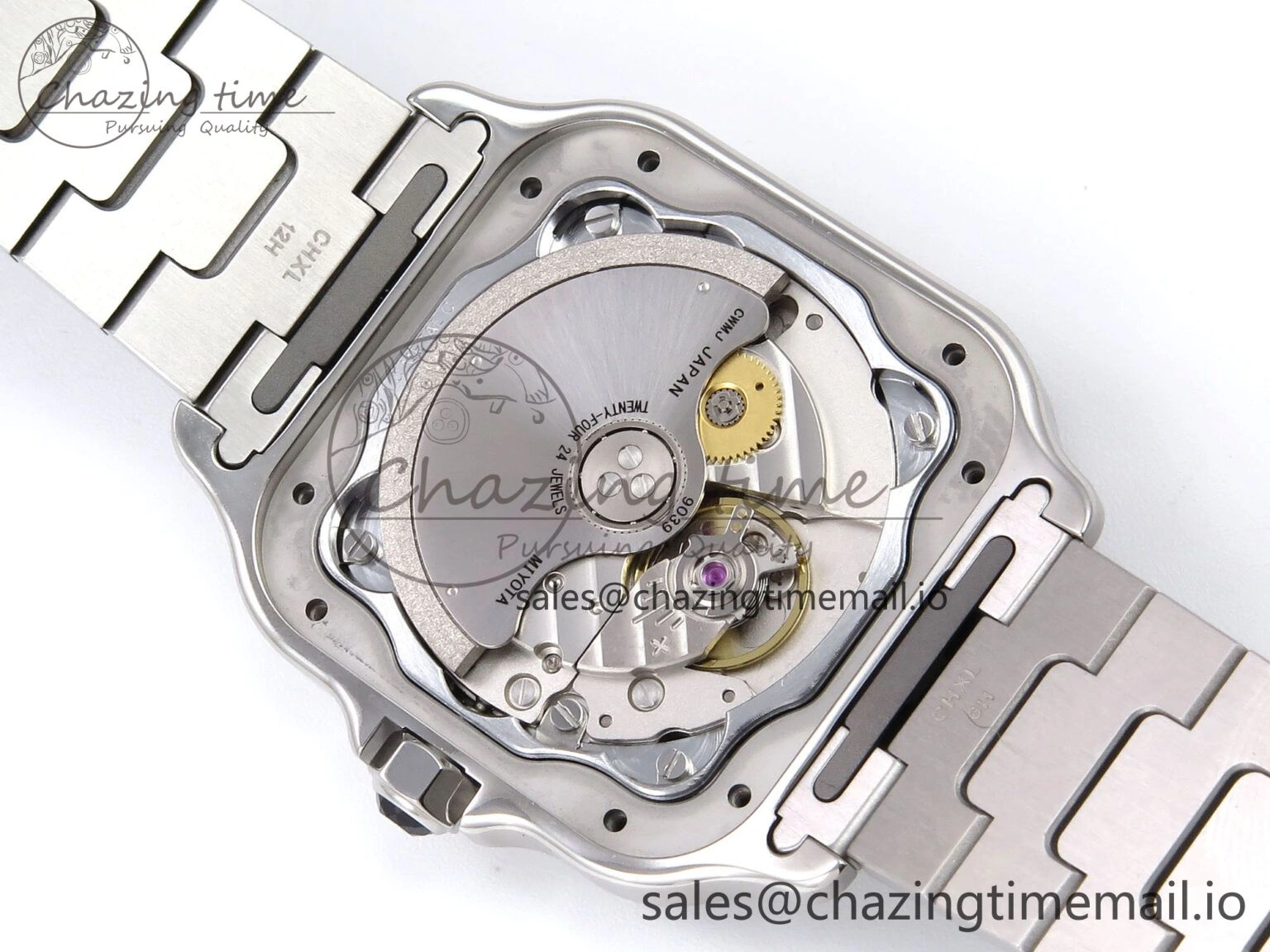 Santos de Cartier 35mm SS BVF 1:1 Best Edition Brown Dial on SS SmartLinks Bracelet MIYOTA 9015 V Vibrant 5856
