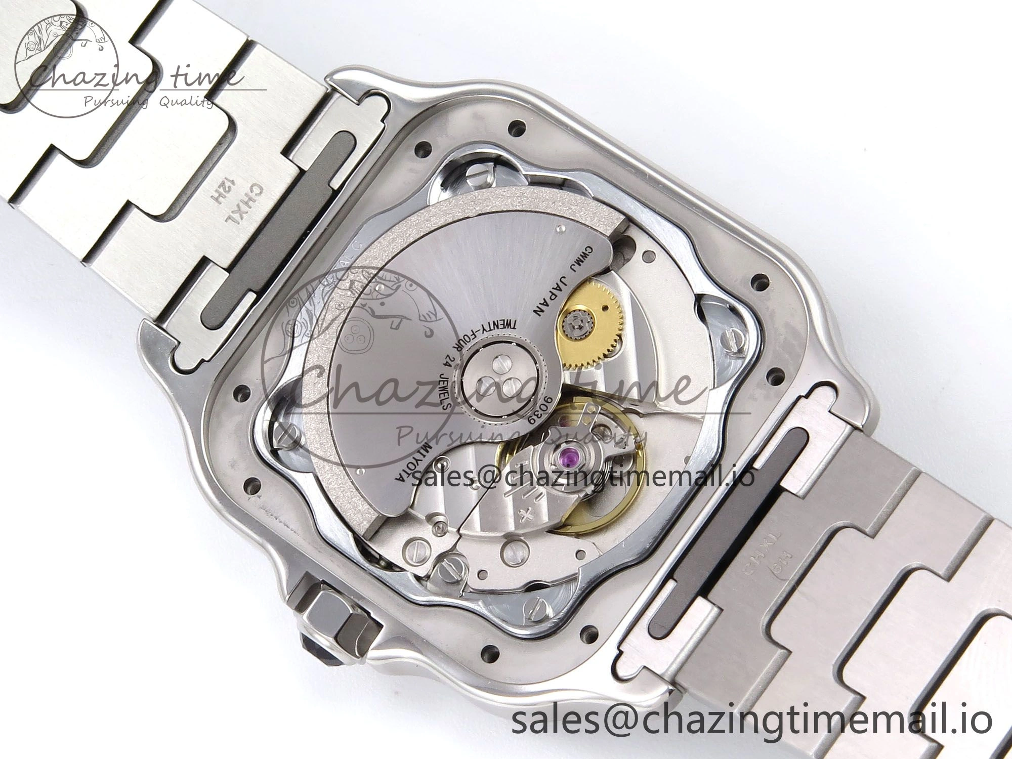 Santos de Cartier 35mm SS BVF 1:1 Best Edition Brown Dial on SS SmartLinks Bracelet MIYOTA 9015 V Vibrant 5856