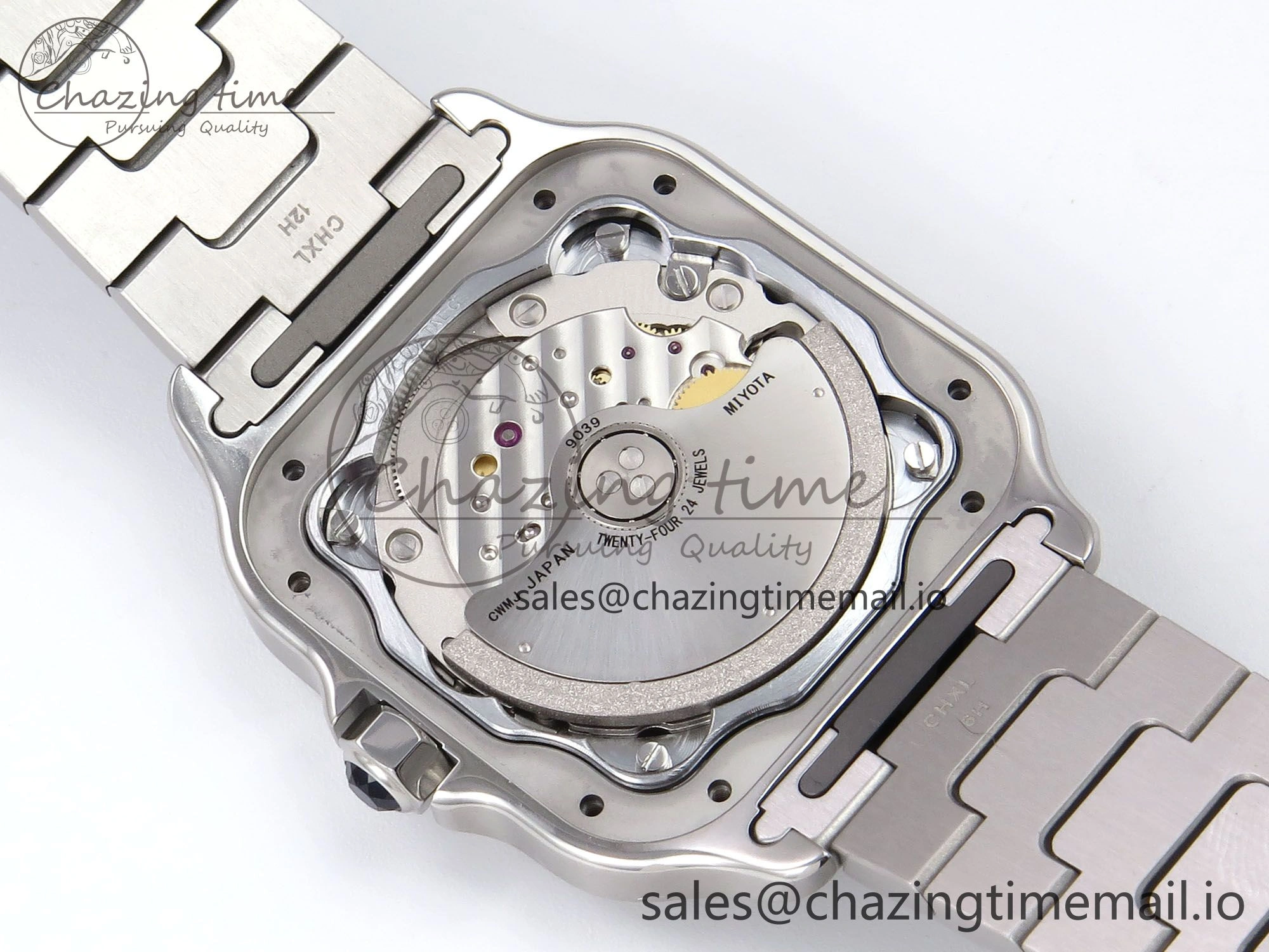 Santos de Cartier 35mm SS BVF 1:1 Best Edition Brown Dial on SS SmartLinks Bracelet MIYOTA 9015 V Vibrant 5856