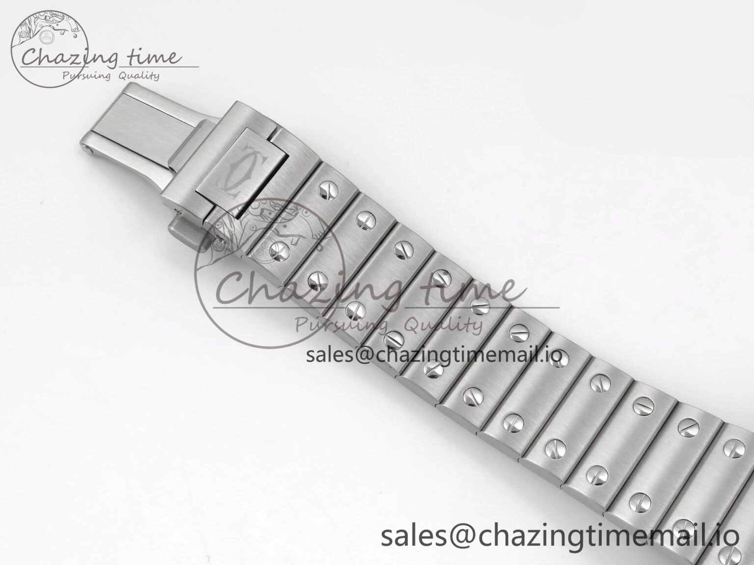 Santos de Cartier 35mm SS BVF 1:1 Best Edition Brown Dial on SS SmartLinks Bracelet MIYOTA 9015 V Vibrant 5856