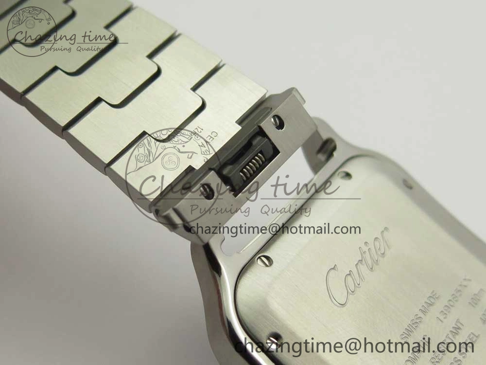 Durable Santos de Cartier 40mm 2018 BVF 1:1 Best Edition Blue Dial on SS SmartLinks Bracelet MIYOTA 6150