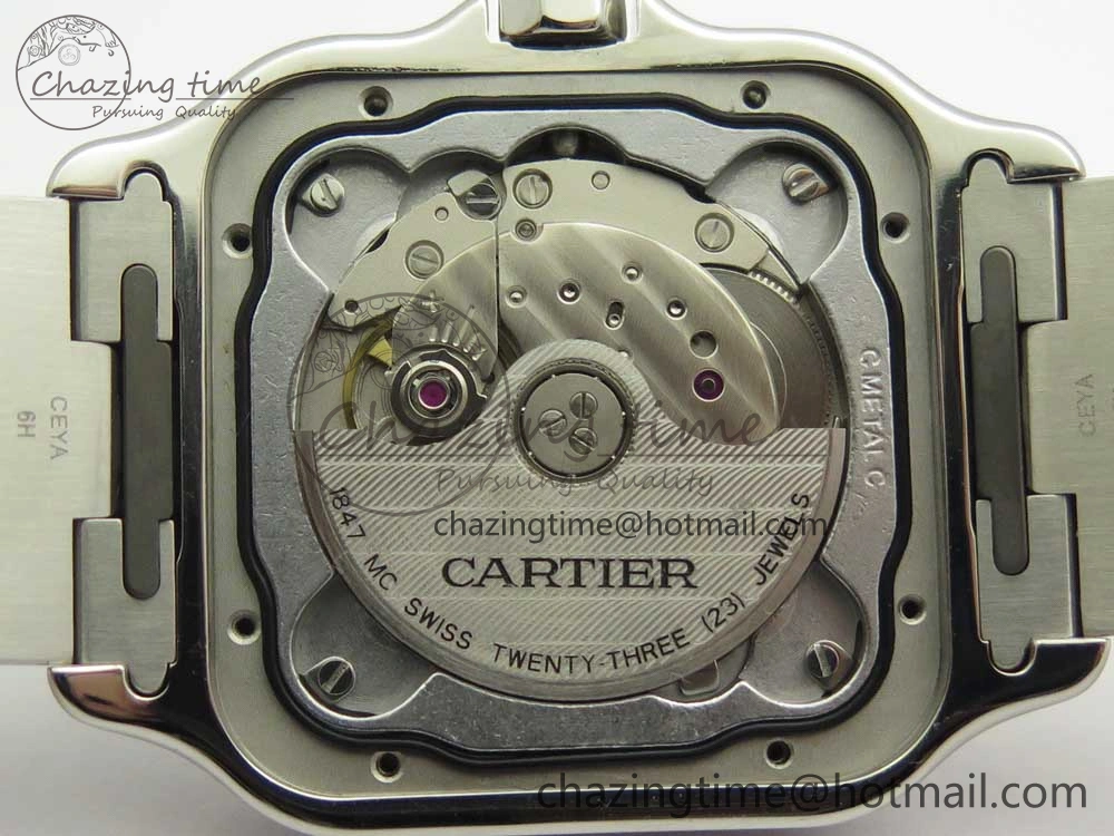 Durable Santos de Cartier 40mm 2018 BVF 1:1 Best Edition Blue Dial on SS SmartLinks Bracelet MIYOTA 6150