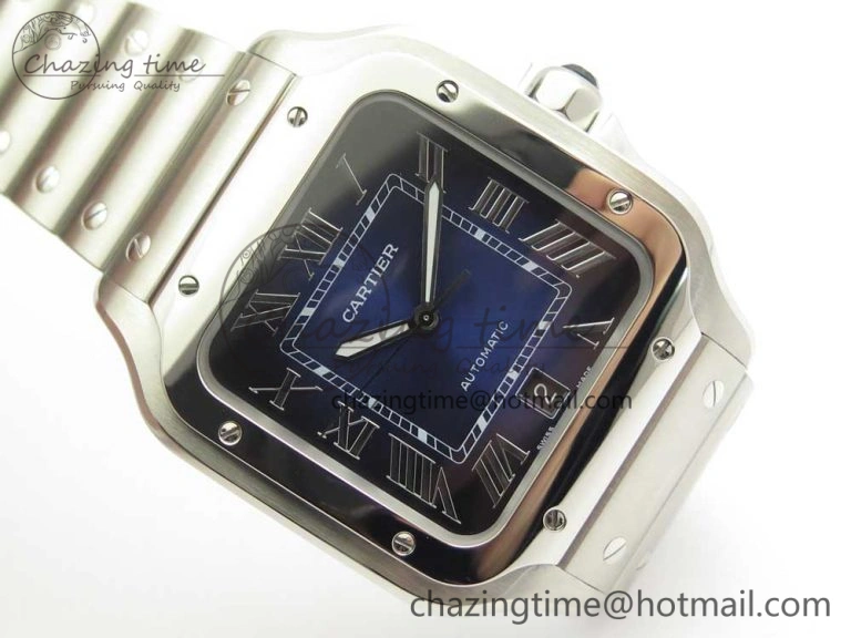 Durable Santos de Cartier 40mm 2018 BVF 1:1 Best Edition Blue Dial on SS SmartLinks Bracelet MIYOTA 6150