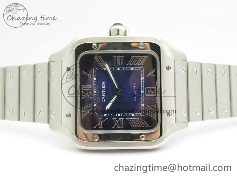 Durable Santos de Cartier 40mm 2018 BVF 1:1 Best Edition Blue Dial on SS SmartLinks Bracelet MIYOTA 6150