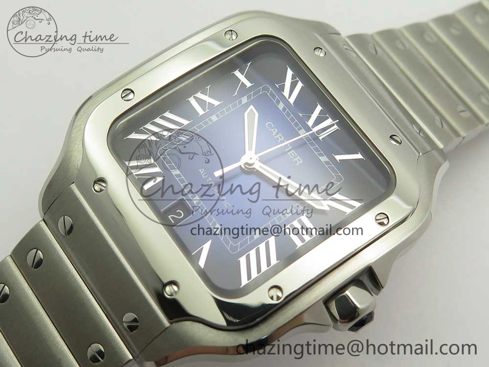 Durable Santos de Cartier 40mm 2018 BVF 1:1 Best Edition Blue Dial on SS SmartLinks Bracelet MIYOTA 6150