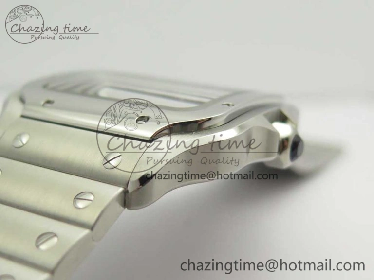 Durable Santos de Cartier 40mm 2018 BVF 1:1 Best Edition Blue Dial on SS SmartLinks Bracelet MIYOTA 6150