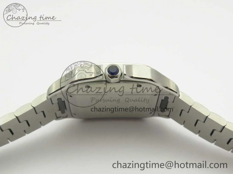 Classic Santos de Cartier 40mm 2018 BVF 1:1 Best Edition RG Bezel White Dial on SS SmartLinks Bracelet MIYOTA 6149