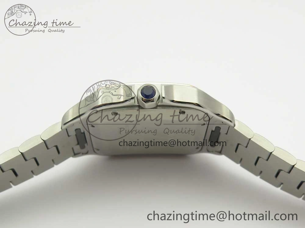 Classic Santos de Cartier 40mm 2018 BVF 1:1 Best Edition RG Bezel White Dial on SS SmartLinks Bracelet MIYOTA 6149