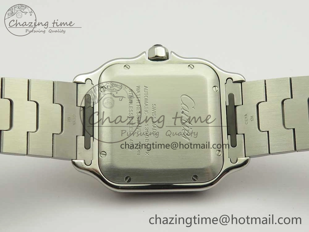 Classic Santos de Cartier 40mm 2018 BVF 1:1 Best Edition RG Bezel White Dial on SS SmartLinks Bracelet MIYOTA 6149