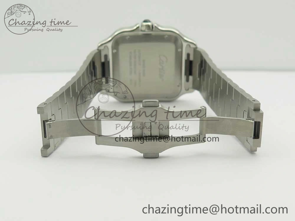 Classic Santos de Cartier 40mm 2018 BVF 1:1 Best Edition RG Bezel White Dial on SS SmartLinks Bracelet MIYOTA 6149
