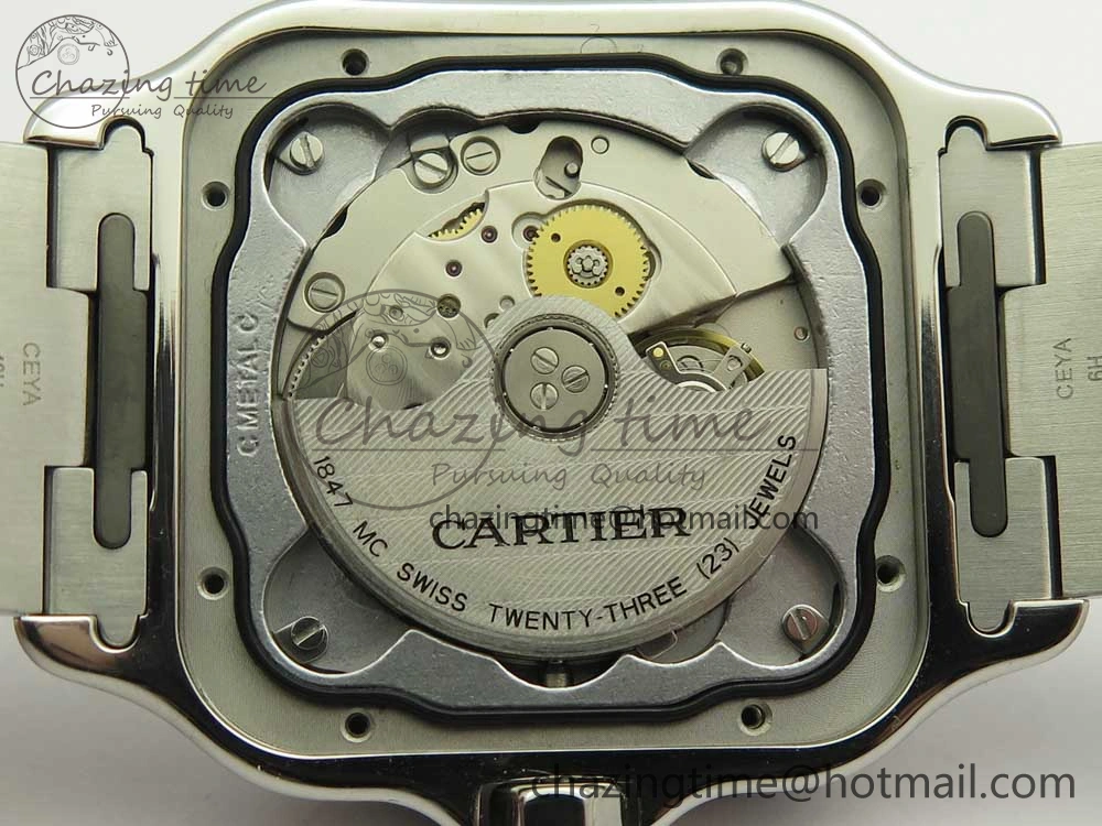 Classic Santos de Cartier 40mm 2018 BVF 1:1 Best Edition RG Bezel White Dial on SS SmartLinks Bracelet MIYOTA 6149