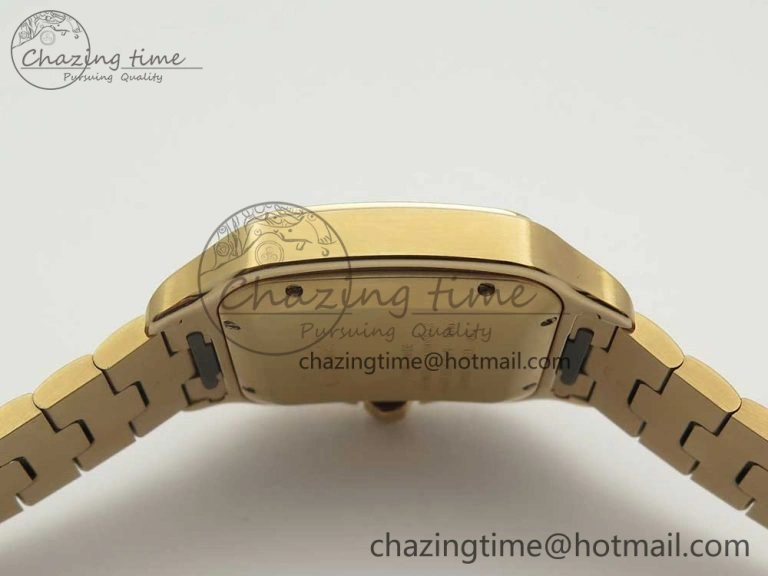 WrinkleFree Santos de Cartier 40mm 2018 BVF 1:1 Best Edition RG White Dial on RG SmartLinks Bracelet MIYOTA 6145