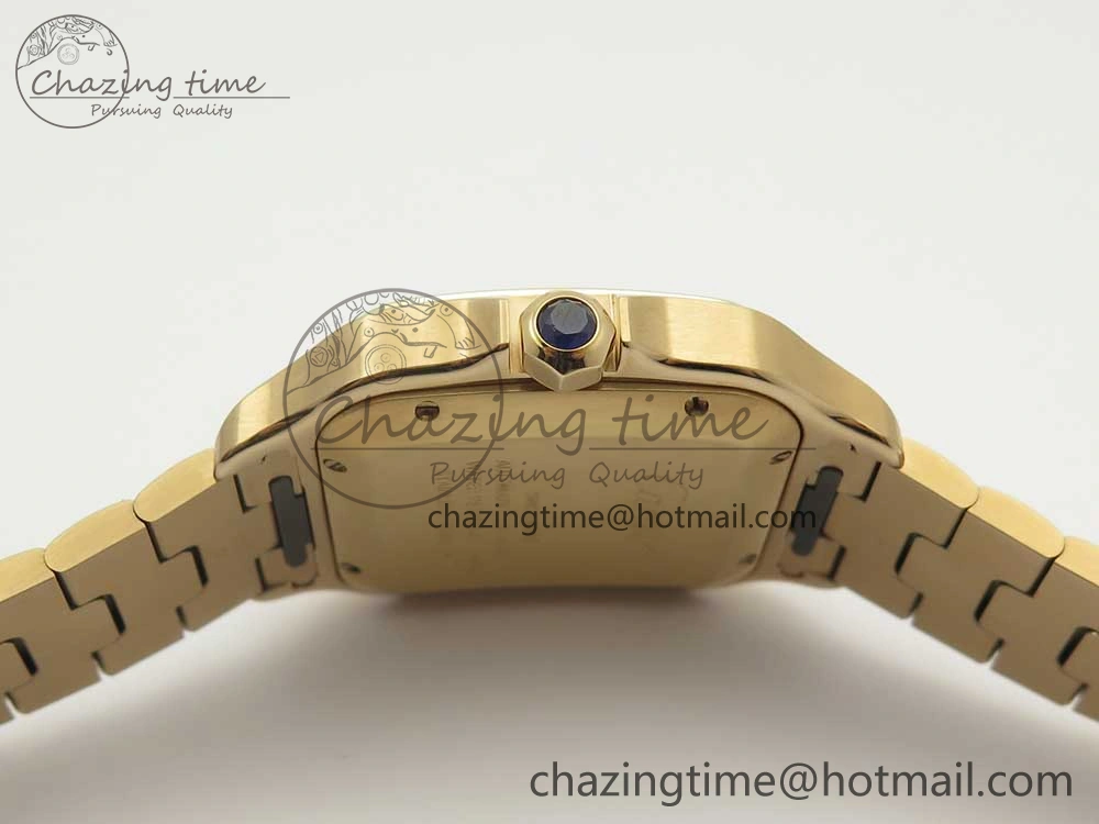 WrinkleFree Santos de Cartier 40mm 2018 BVF 1:1 Best Edition RG White Dial on RG SmartLinks Bracelet MIYOTA 6145