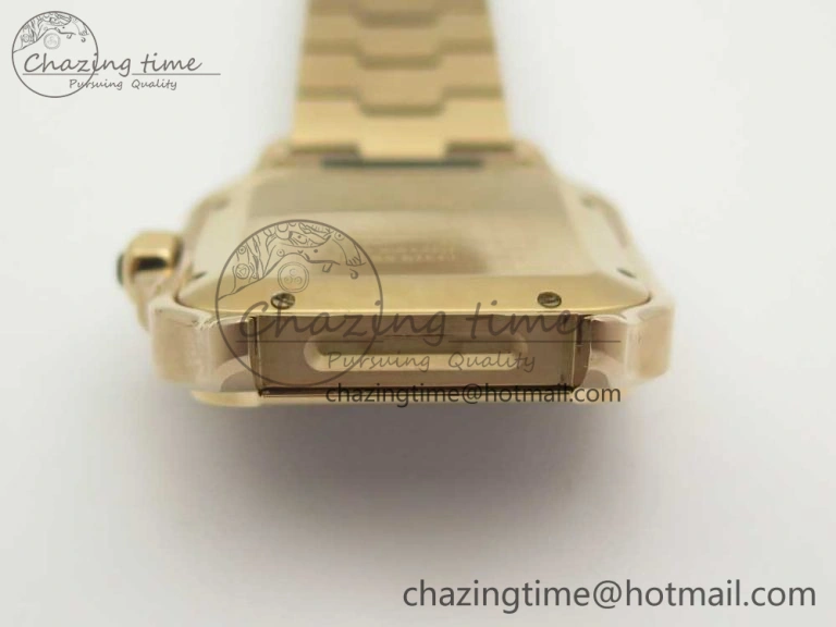 WrinkleFree Santos de Cartier 40mm 2018 BVF 1:1 Best Edition RG White Dial on RG SmartLinks Bracelet MIYOTA 6145