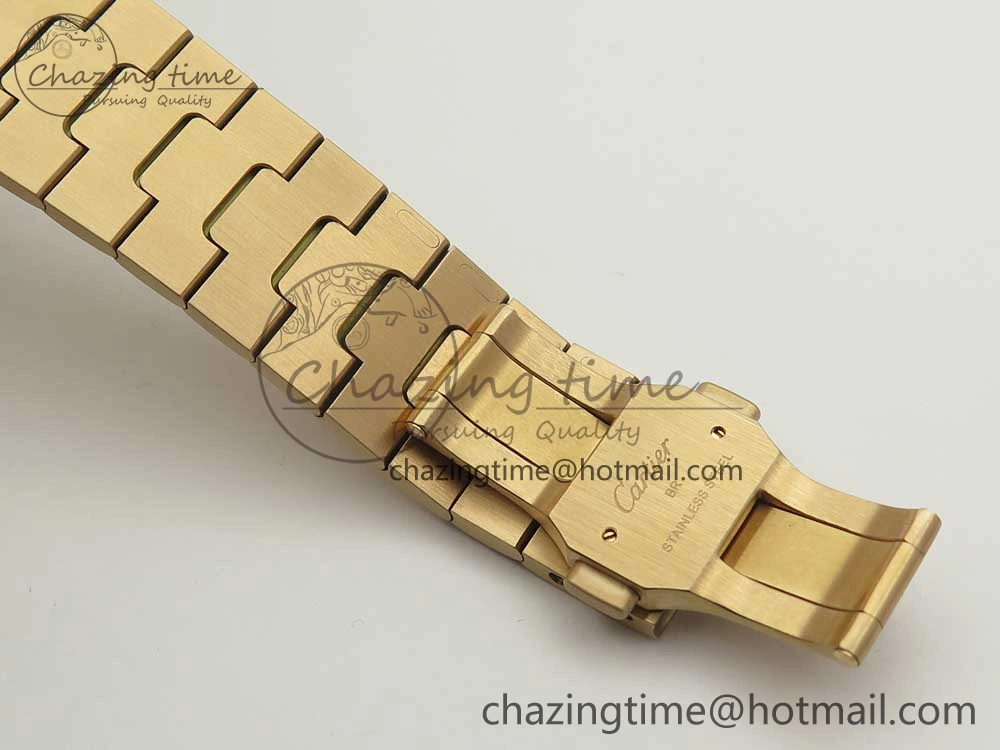 WrinkleFree Santos de Cartier 40mm 2018 BVF 1:1 Best Edition RG White Dial on RG SmartLinks Bracelet MIYOTA 6145