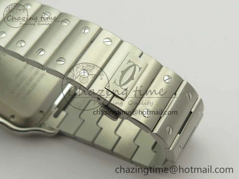 FashionForward Santos de Cartier 40mm 2018 BVF 1:1 Best Edition White Dial on SS SmartLinks Bracelet MIYOTA 6151