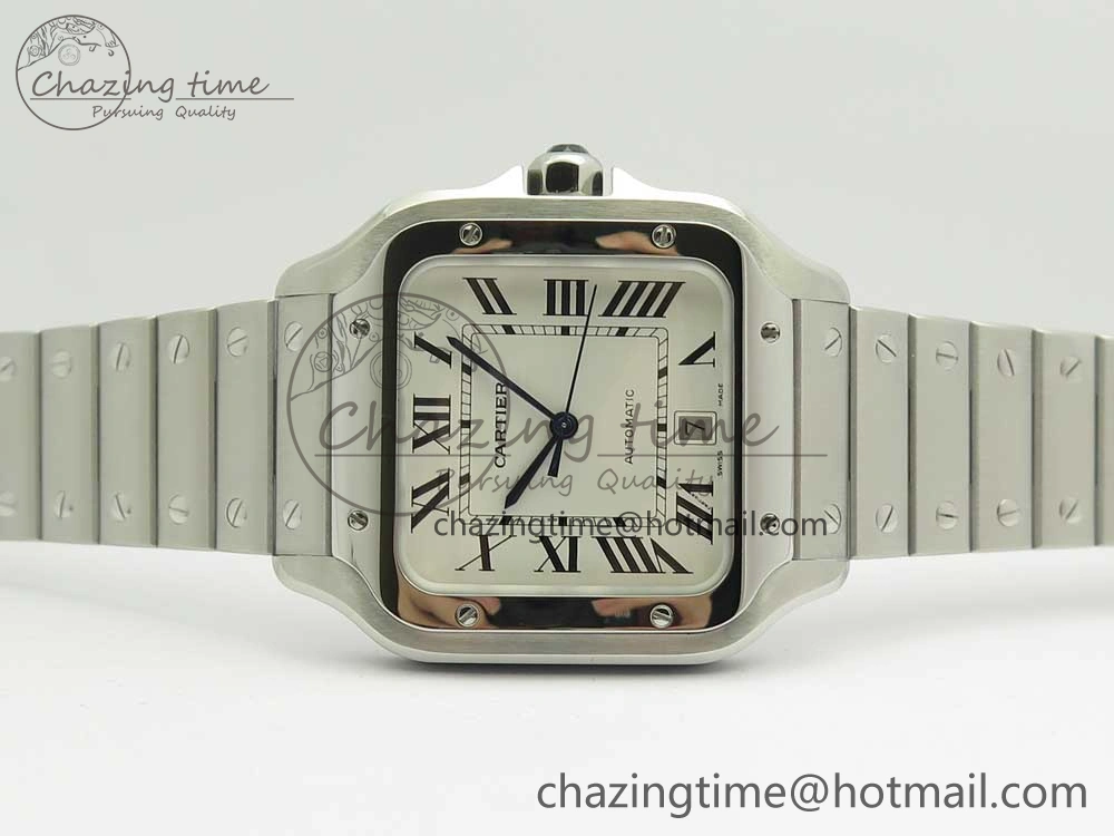FashionForward Santos de Cartier 40mm 2018 BVF 1:1 Best Edition White Dial on SS SmartLinks Bracelet MIYOTA 6151