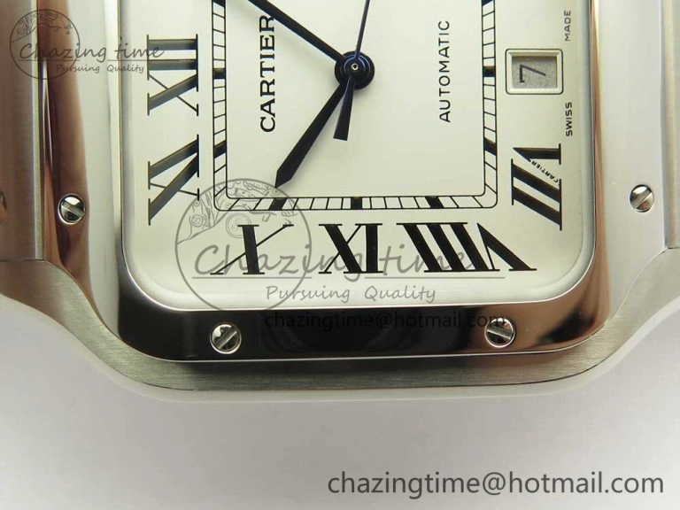 FashionForward Santos de Cartier 40mm 2018 BVF 1:1 Best Edition White Dial on SS SmartLinks Bracelet MIYOTA 6151