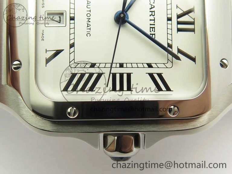 FashionForward Santos de Cartier 40mm 2018 BVF 1:1 Best Edition White Dial on SS SmartLinks Bracelet MIYOTA 6151