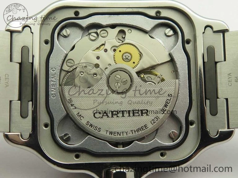 FashionForward Santos de Cartier 40mm 2018 BVF 1:1 Best Edition White Dial on SS SmartLinks Bracelet MIYOTA 6151