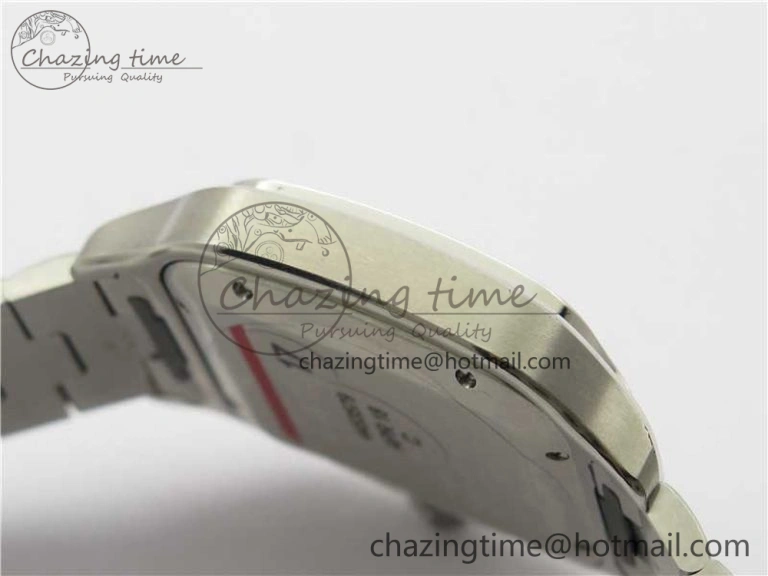 Vibrant Santos de Cartier 40mm 2018 Diamonds Bezel RXW 1:1 Best Edition White Dial on SS SmartLinks Bracelet MIYOTA 6106