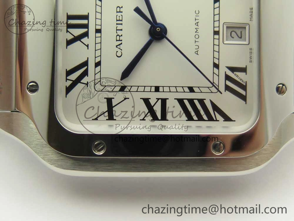 Santos de Cartier 40mm 2018 GF 1:1 Best Edition White Dial on SS SmartLinks Bracelet MIYOTA 9015 (Free Leather) Trendsetting 6164