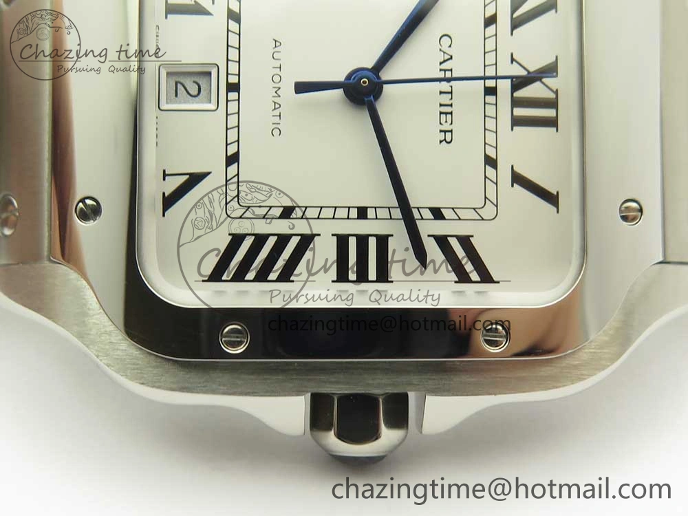 Santos de Cartier 40mm 2018 GF 1:1 Best Edition White Dial on SS SmartLinks Bracelet MIYOTA 9015 (Free Leather) Trendsetting 6164