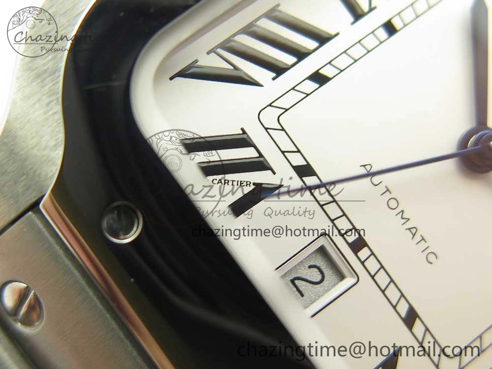 Santos de Cartier 40mm 2018 GF 1:1 Best Edition White Dial on SS SmartLinks Bracelet MIYOTA 9015 (Free Leather) Trendsetting 6164