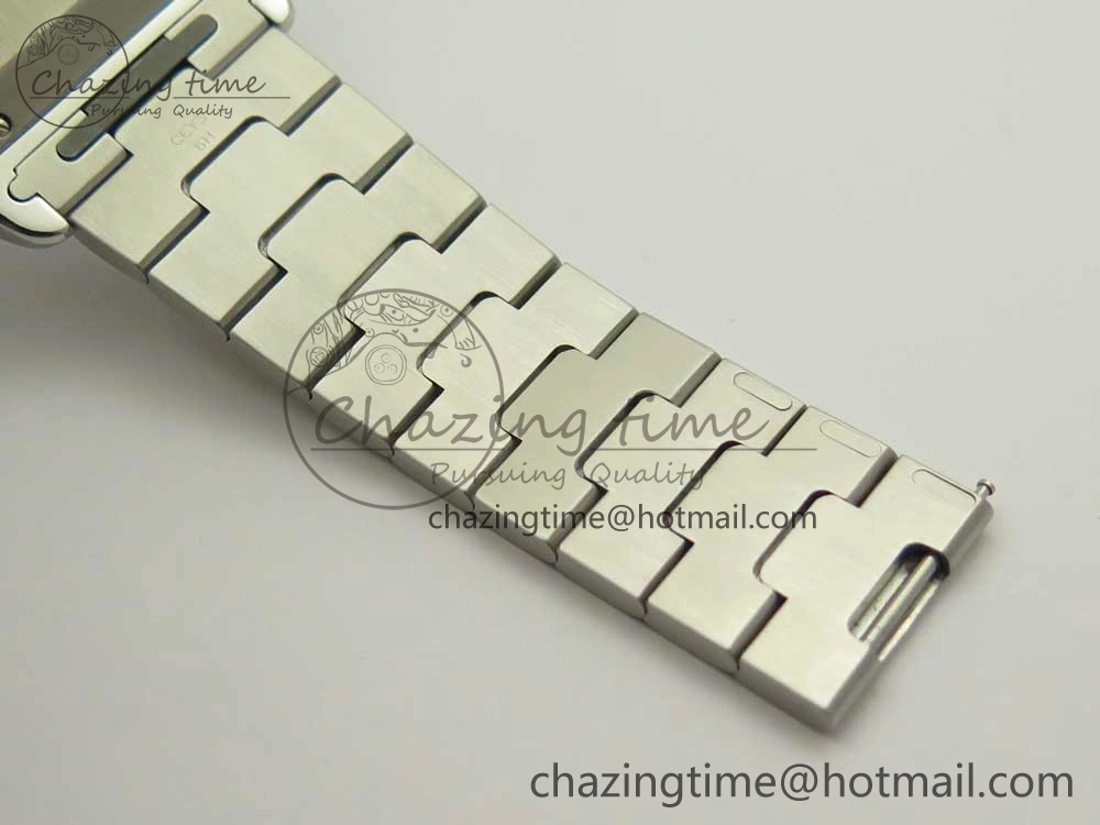Santos de Cartier 40mm 2018 GF 1:1 Best Edition White Dial on SS SmartLinks Bracelet MIYOTA 9015 (Free Leather) Trendsetting 6164
