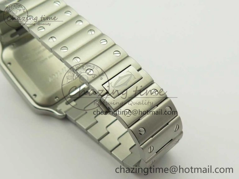 Santos de Cartier 40mm 2018 GF 1:1 Best Edition White Dial on SS SmartLinks Bracelet MIYOTA 9015 (Free Leather) Trendsetting 6164