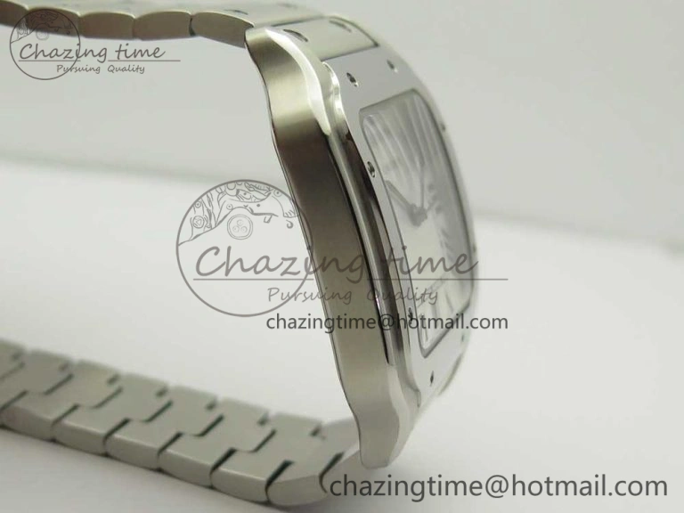 Santos de Cartier 40mm 2018 GF 1:1 Best Edition White Dial on SS SmartLinks Bracelet MIYOTA 9015 (Free Leather) Trendsetting 6164