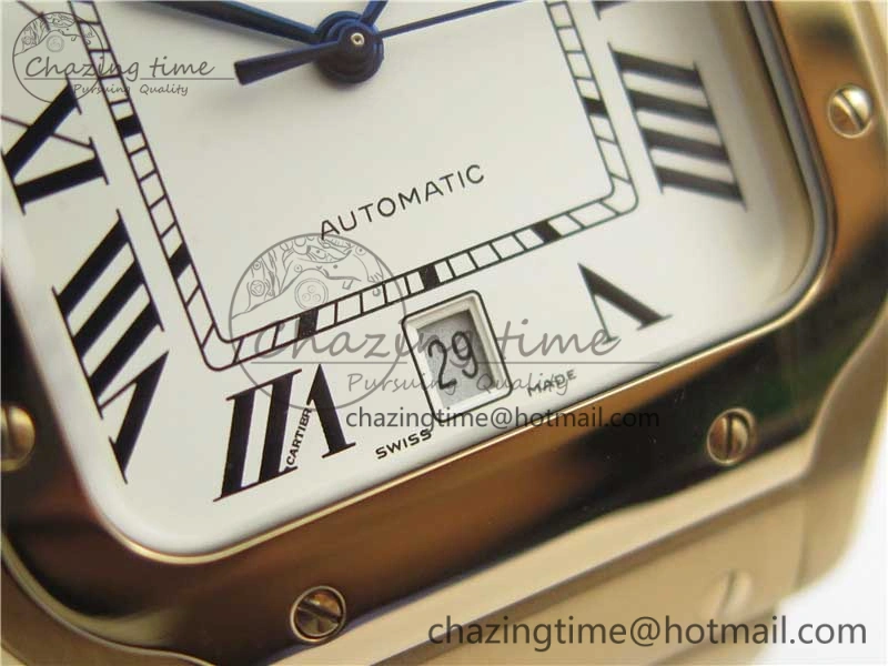 Santos de Cartier 40mm 2018 RG RXW 1:1 Best Edition White Dial on SmartLinks Bracelet MIYOTA Bright 6102
