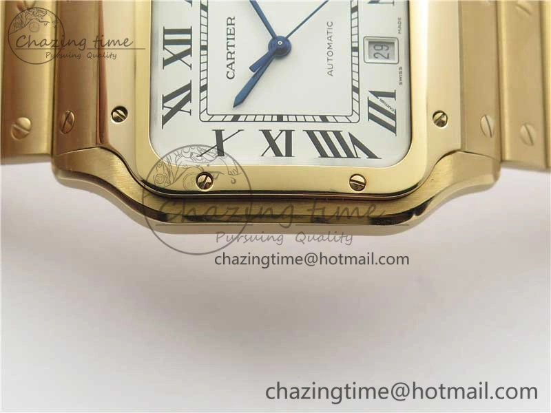 Santos de Cartier 40mm 2018 RG RXW 1:1 Best Edition White Dial on SmartLinks Bracelet MIYOTA Bright 6102