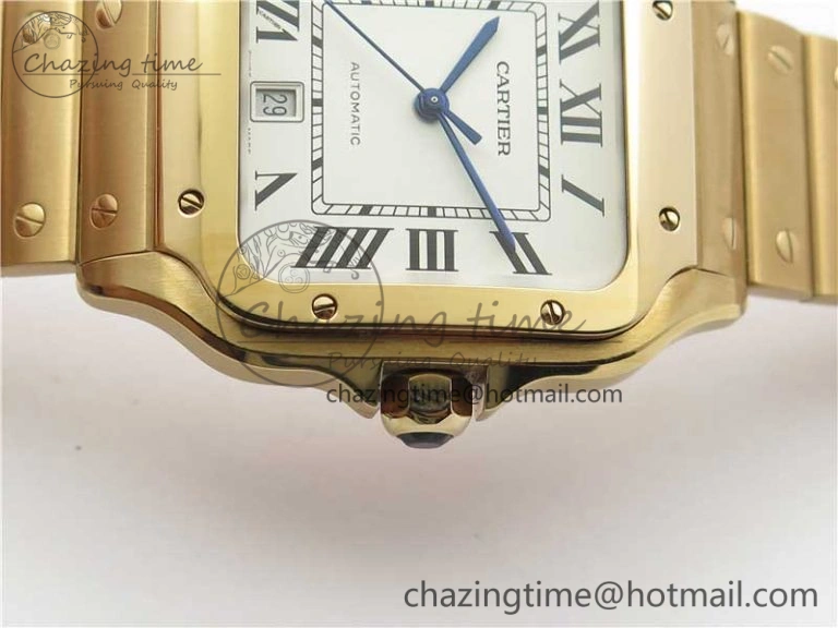 Santos de Cartier 40mm 2018 RG RXW 1:1 Best Edition White Dial on SmartLinks Bracelet MIYOTA Bright 6102
