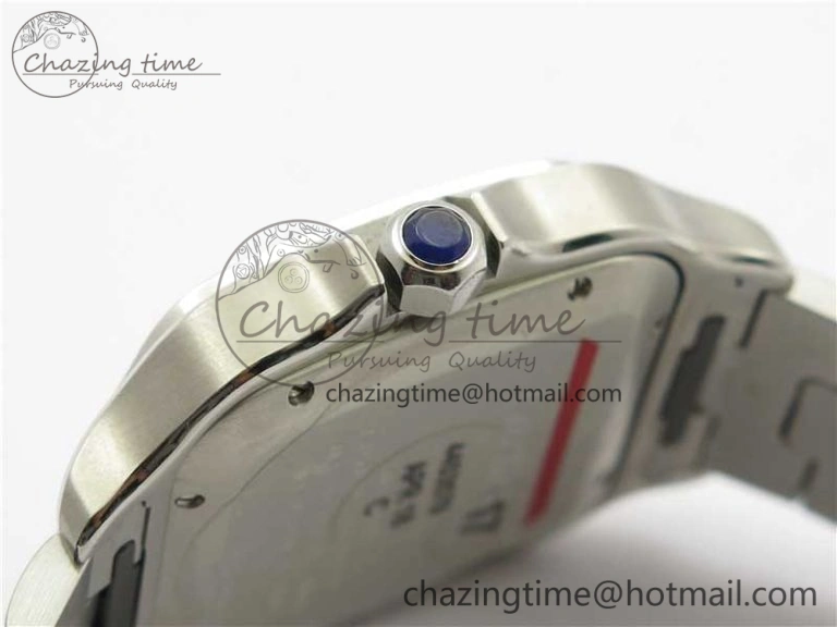 Thermal Santos de Cartier 40mm 2018 RXW 1:1 Best Edition Blue Dial on SS SmartLinks Bracelet MIYOTA 6104