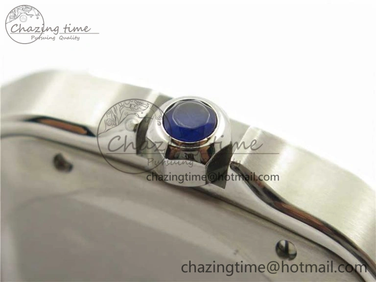 Thermal Santos de Cartier 40mm 2018 RXW 1:1 Best Edition Blue Dial on SS SmartLinks Bracelet MIYOTA 6104
