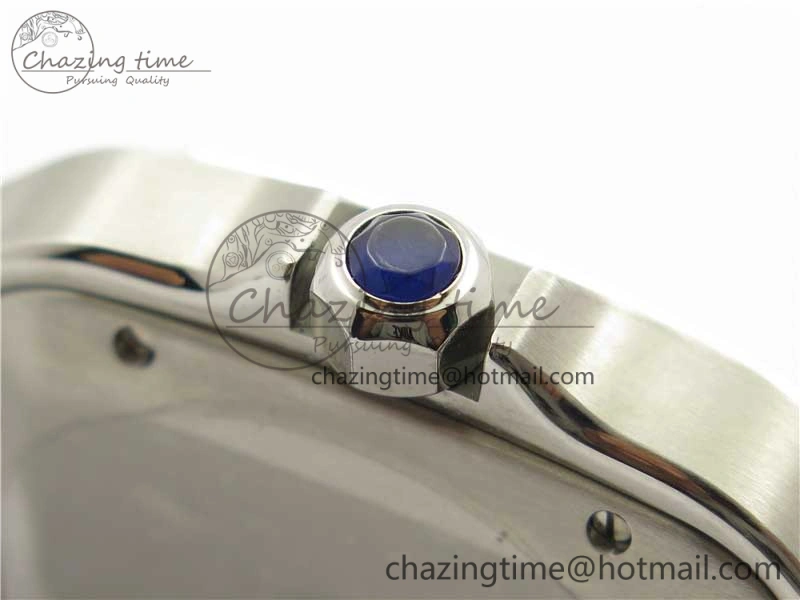 Thermal Santos de Cartier 40mm 2018 RXW 1:1 Best Edition Blue Dial on SS SmartLinks Bracelet MIYOTA 6104