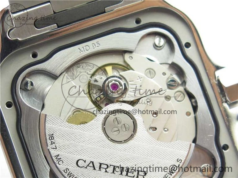 Thermal Santos de Cartier 40mm 2018 RXW 1:1 Best Edition Blue Dial on SS SmartLinks Bracelet MIYOTA 6104