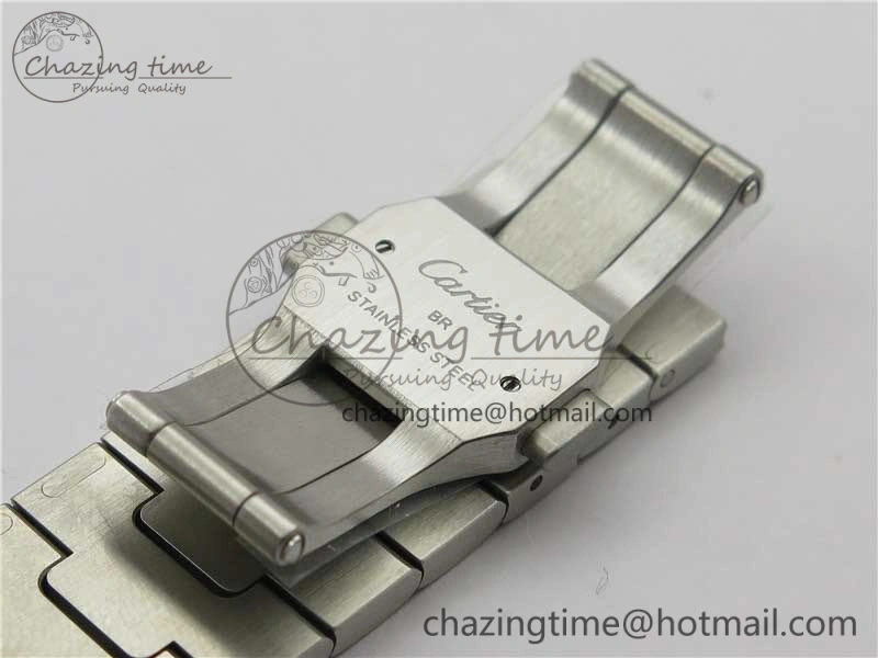 Thermal Santos de Cartier 40mm 2018 RXW 1:1 Best Edition Blue Dial on SS SmartLinks Bracelet MIYOTA 6104